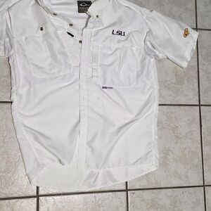 Drake White Casual Button Down Shirt